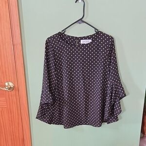 Knitworks Black and White Polka Dot Blouse